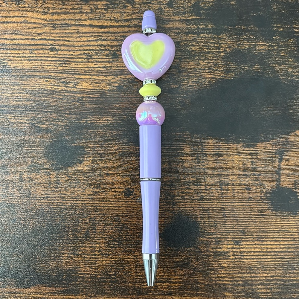 Iridescent heart custom pen